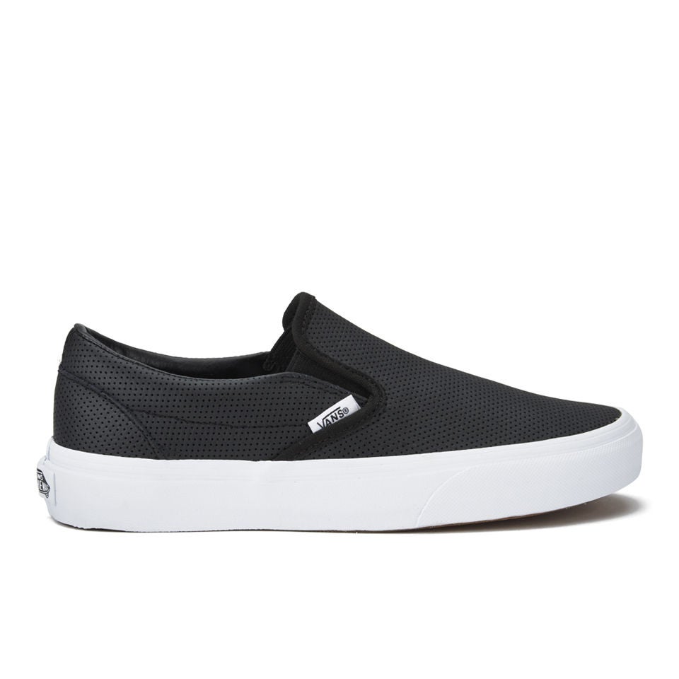 Vans Women s Classic Perforated Leather Slip On Trainers Black TheHut