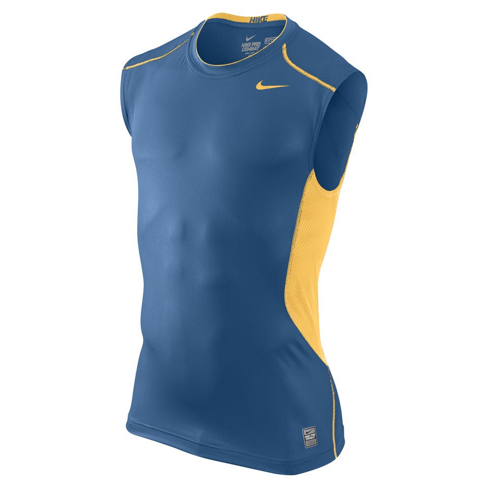 Nike Men's Sleeveless Training T-Shirt - Military Blue/Atomic Mango ProBikeKit.com