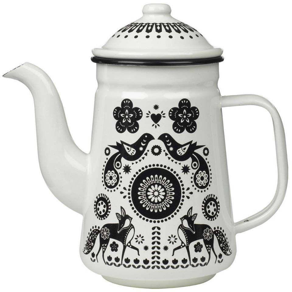 Folklore Enamel Tea and Coffee Pot Homeware Zavvi US