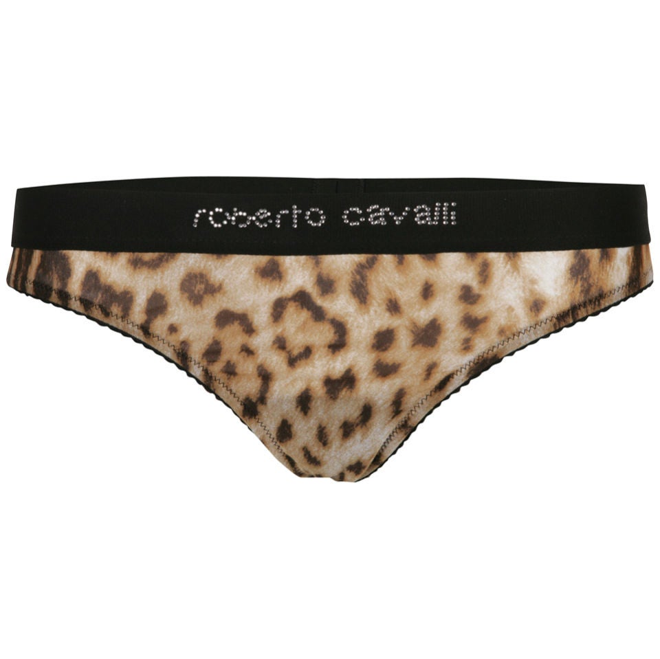 Roberto Cavalli Women s Animal Print Thong Brown Zavvi