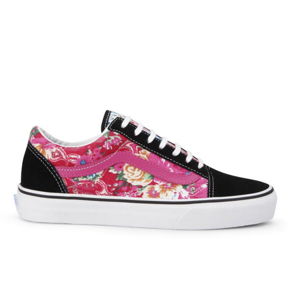Vans Women s Old Skool Multi Floral Trainers Pink Black TheHut