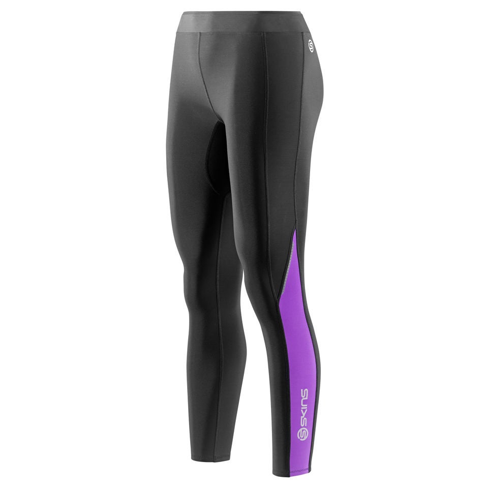 Skins A200 Women's Thermal Long Tights - Black/Purple