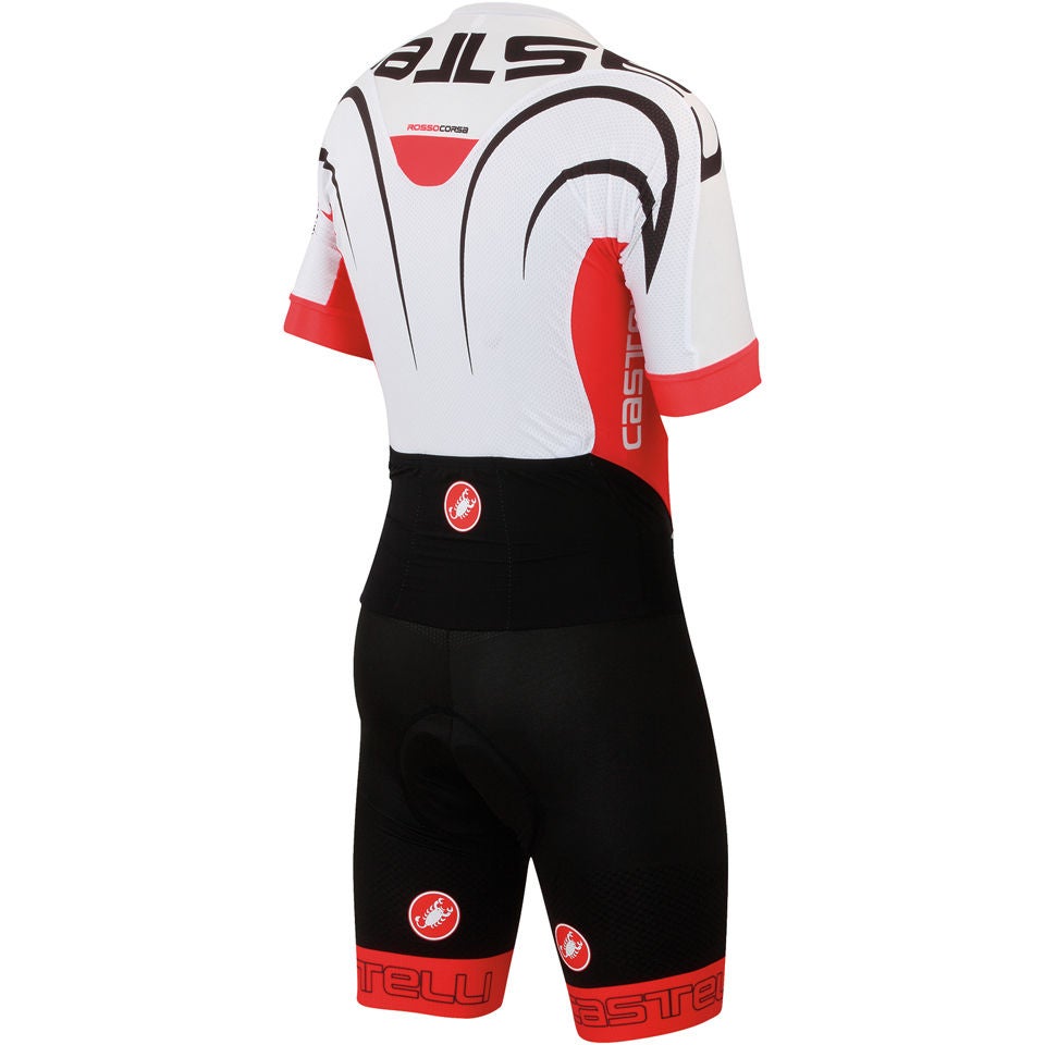 Castelli San Remo 3.0 Speedsuit Cycling Skinsuit Black White Red Large 