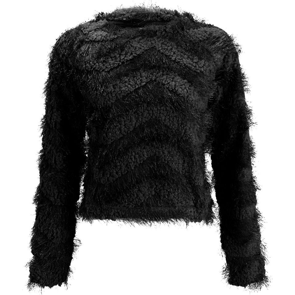 Vero Moda Women s Hairy Knitted Jumper Black Womens Clothing