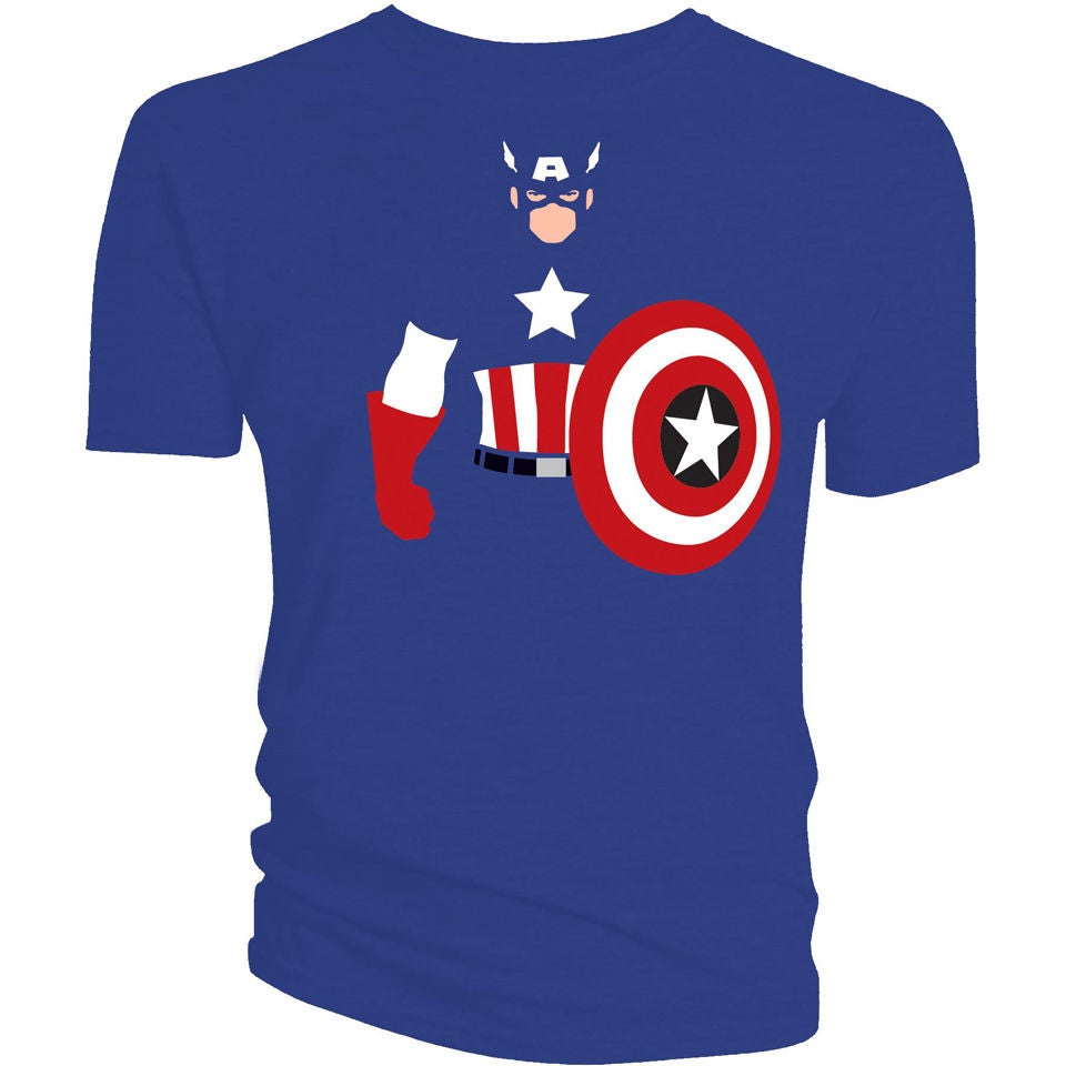 Con qué frecuencia Melancólico Fácil de leer Captain America Vector T-Shirt - Blue Merchandise | Zavvi España