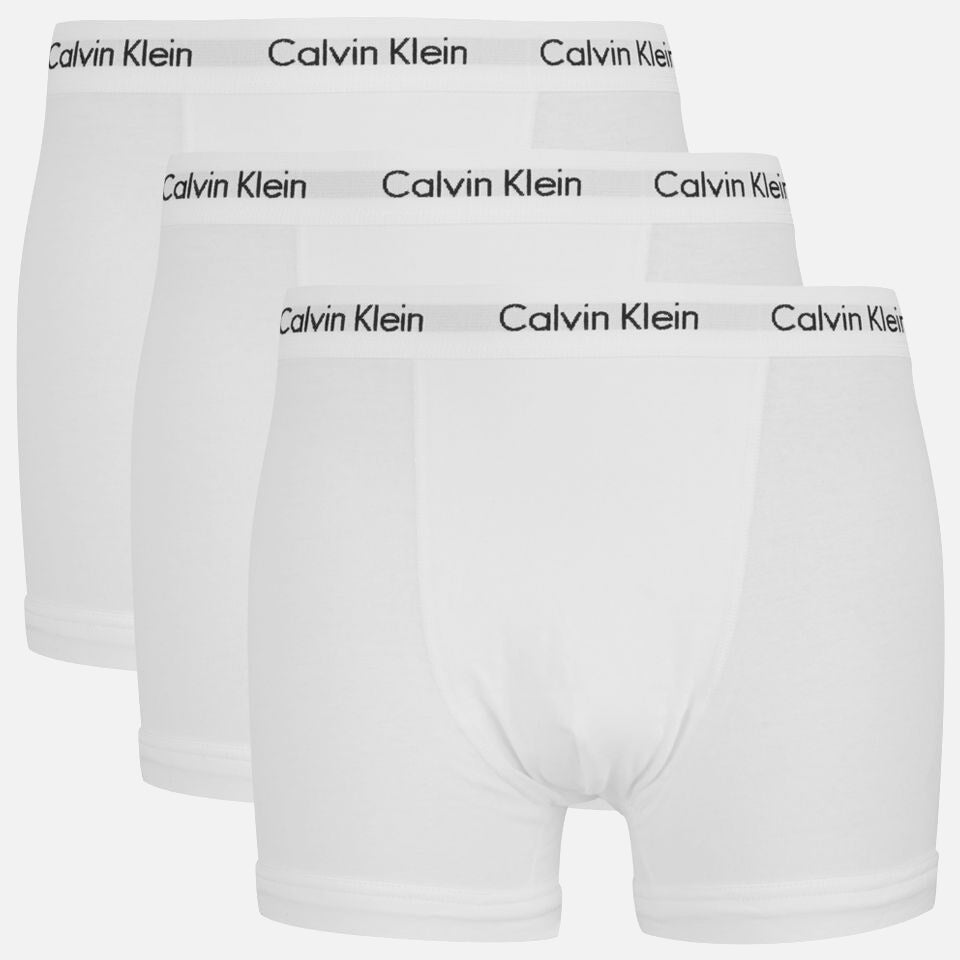 Calvin Klein Men's Cotton Stretch 3-Pack Trunks - White - L