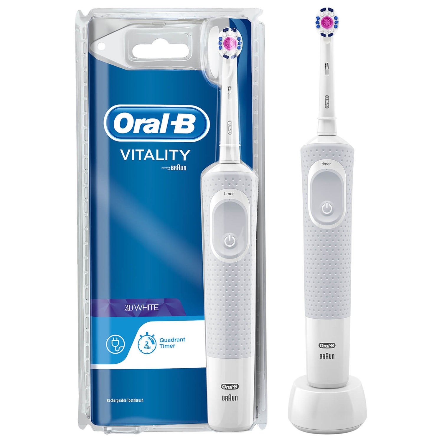 Granjero vanidad Atar Cepillo de dientes eléctrico recargable Oral-B Vitality White & Clean |  LOOKFANTASTIC