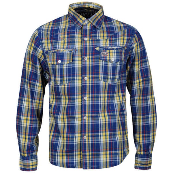 UCLA Men's Aguilar Check Shirt - Yellow Check Mens Clothing - Zavvi UK