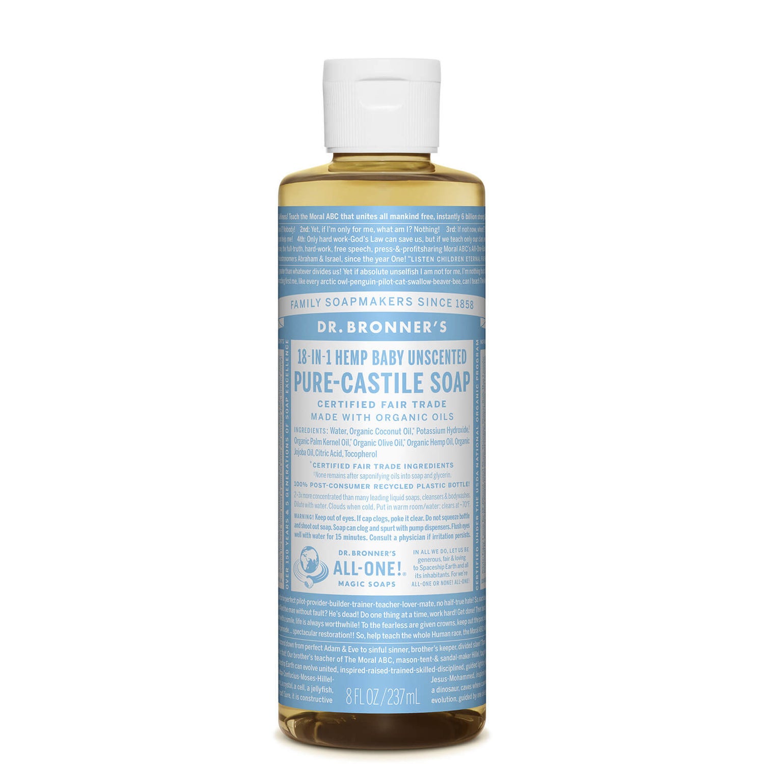 Dr. Bronner's Babies' Pure Castile Liquid Soap Unscented 237ml