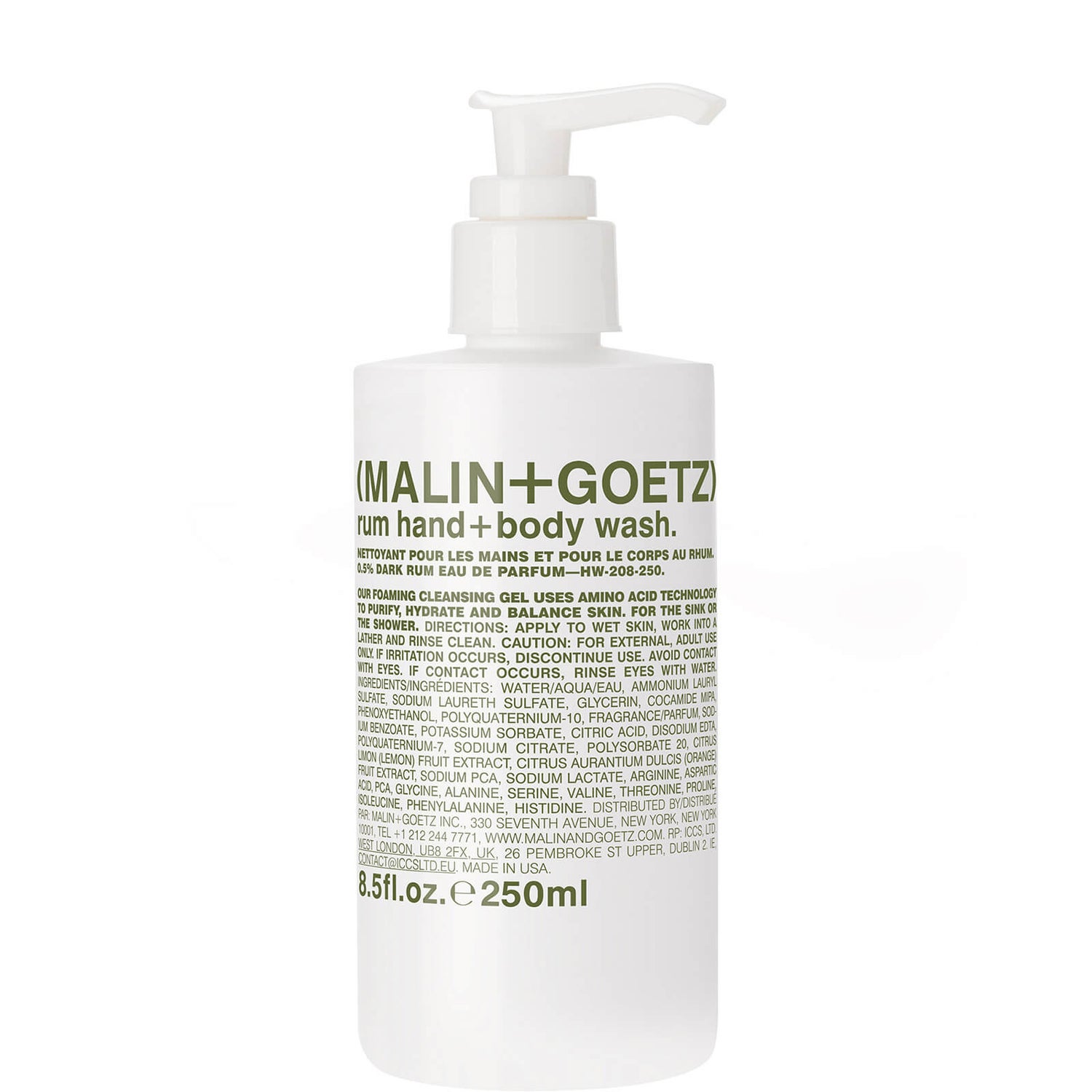 MALIN + GOETZ RUM HAND & BODY WASH (250ML) Cult Beauty
