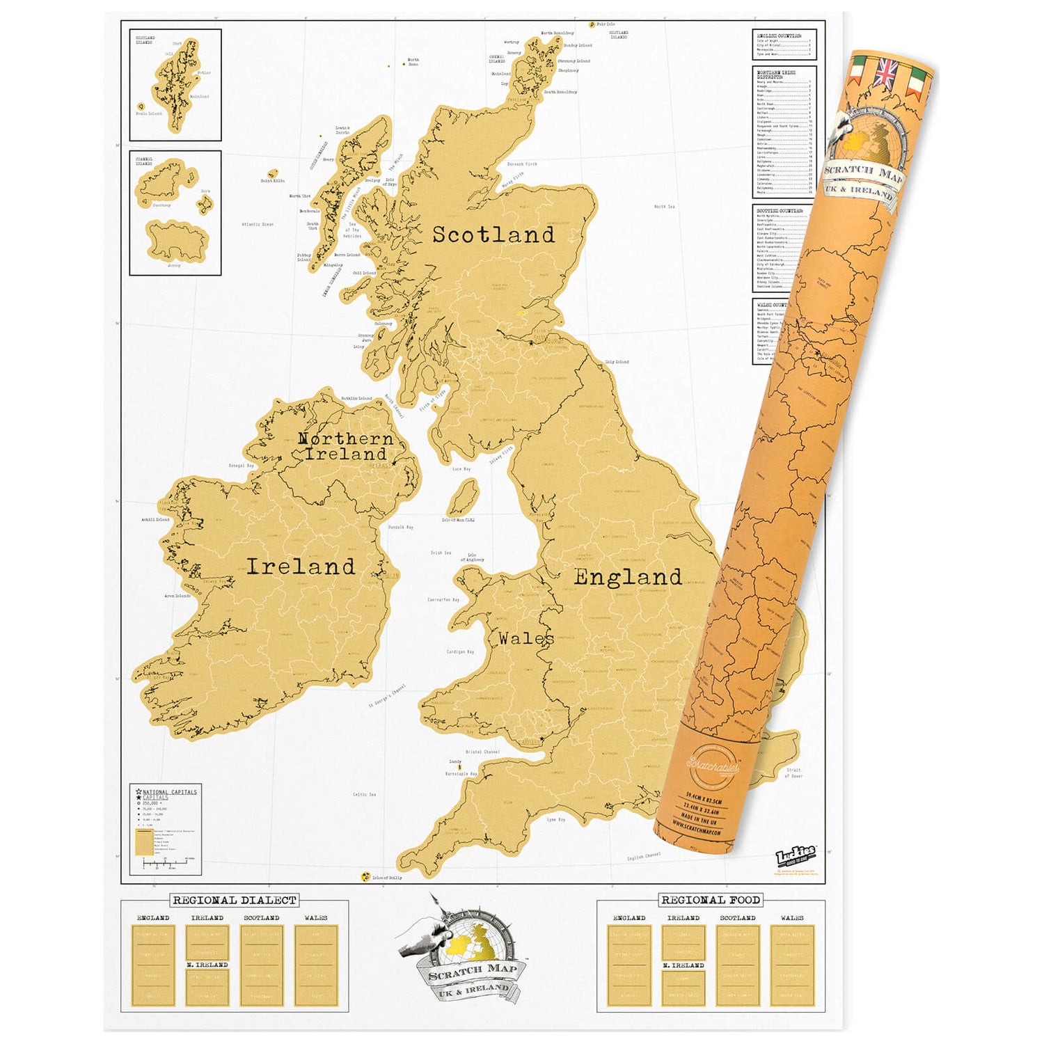 UK Karte zum frei Rubbeln - Scratch Map