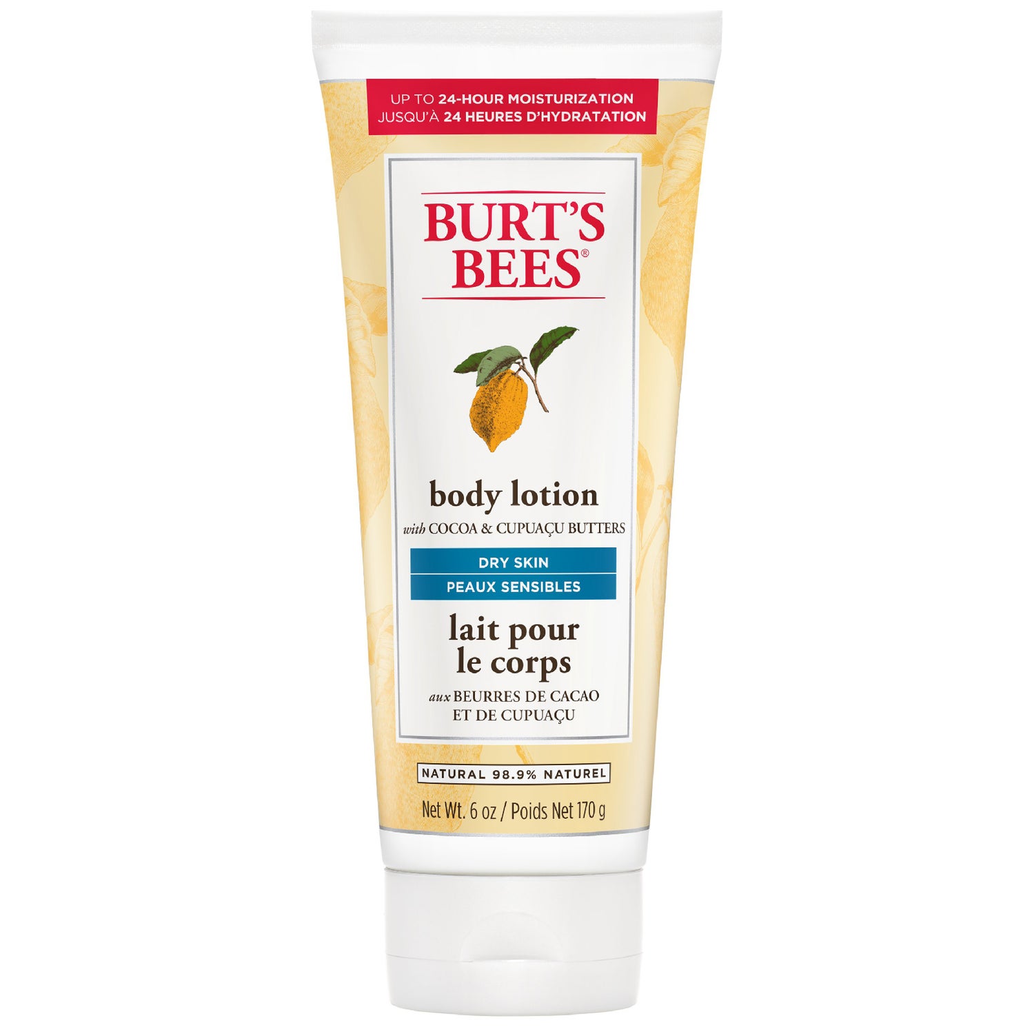 Burt's Bees Body Lotion - beurre de cacao 6 onces liquides