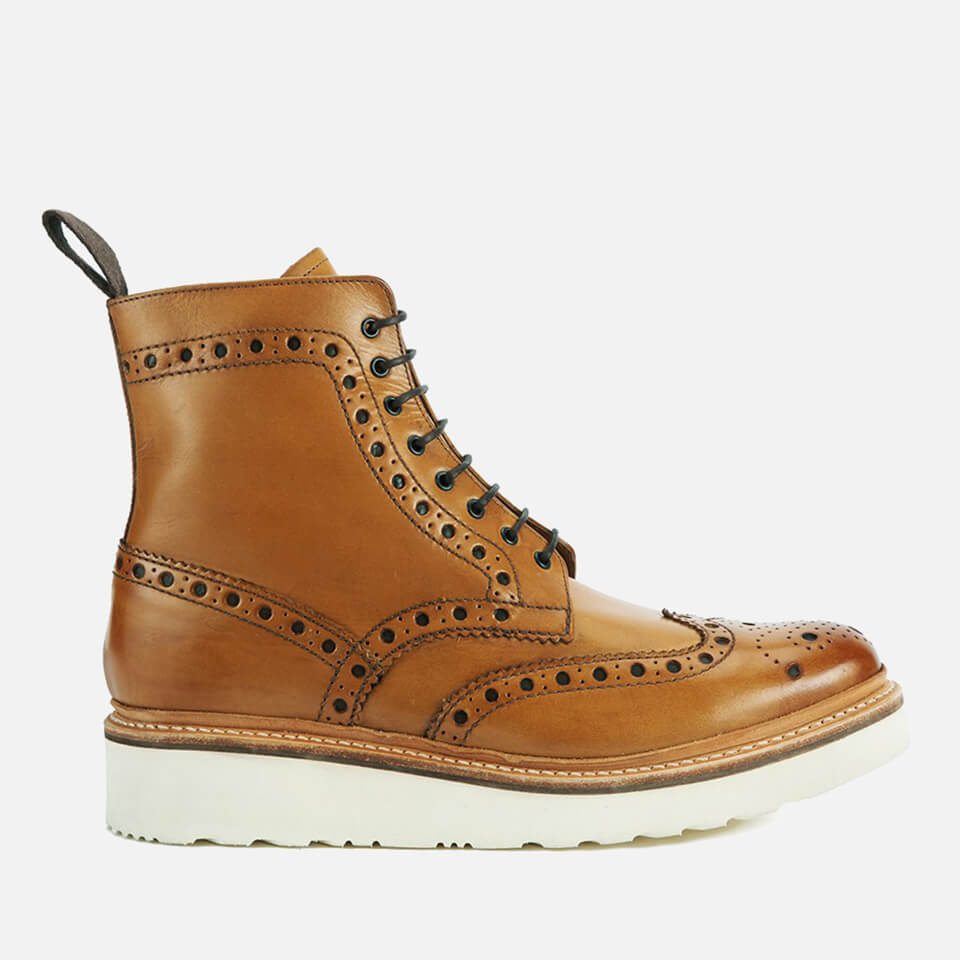 Grenson Men's Fred V Brogue Boots - Tan | FREE UK Delivery | Allsole