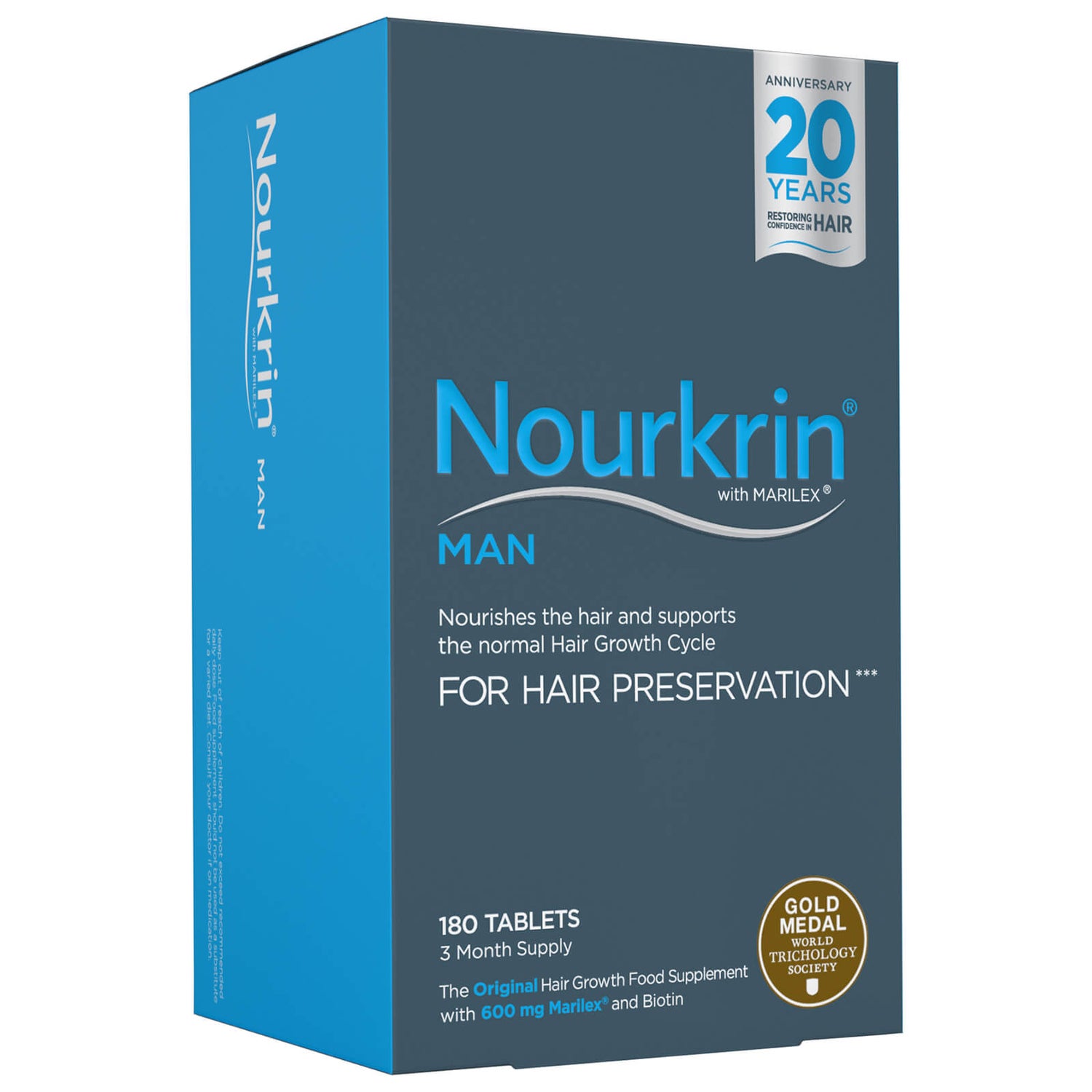 Nourkrin Man Nahrungsergänzung für den Haarwuchs Starter Pack - 3 Monate Vorrat (180 Tabletten)