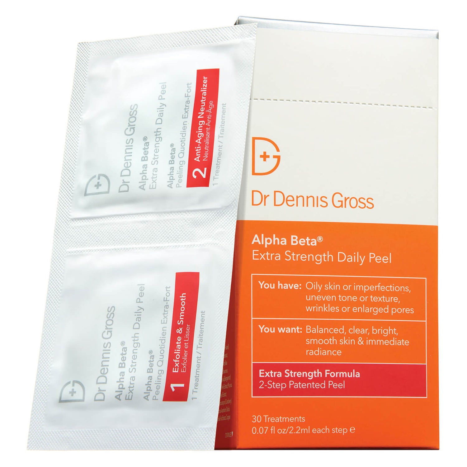 Gommage quotidien Dr Dennis Gross Skincare Alpha Beta Extra Strength (paquet de 30)