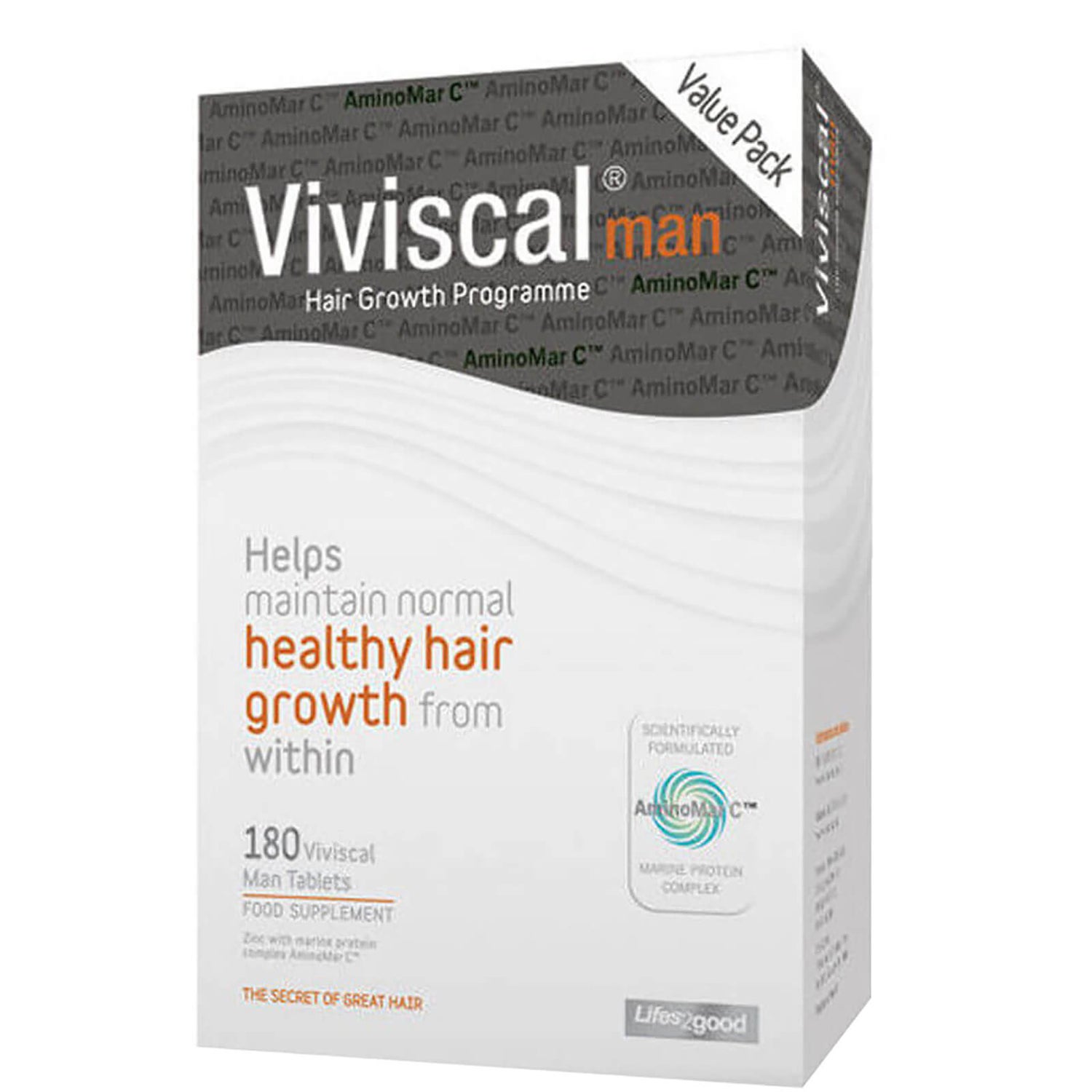 Viviscal Zinc and Flax Seed Hair Supplement Tablets for Men 180