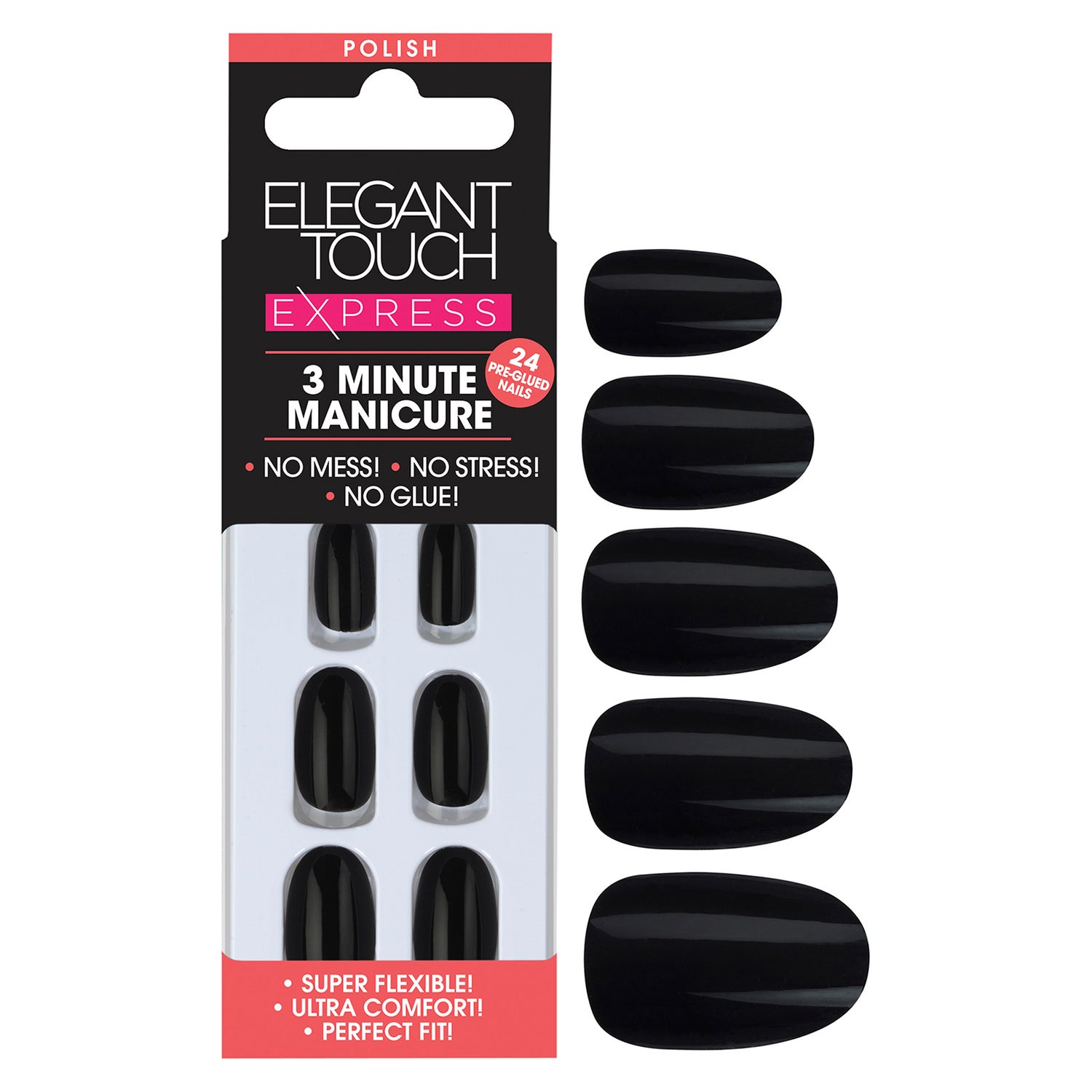 Elegant Touch Express Nails Polished Black