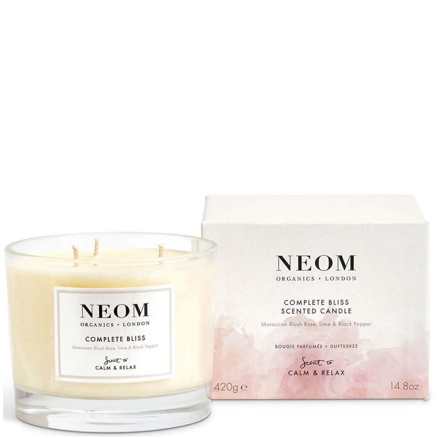 NEOM Organics Complete Bliss Luxury Scented Candle LOOKFANTASTIC