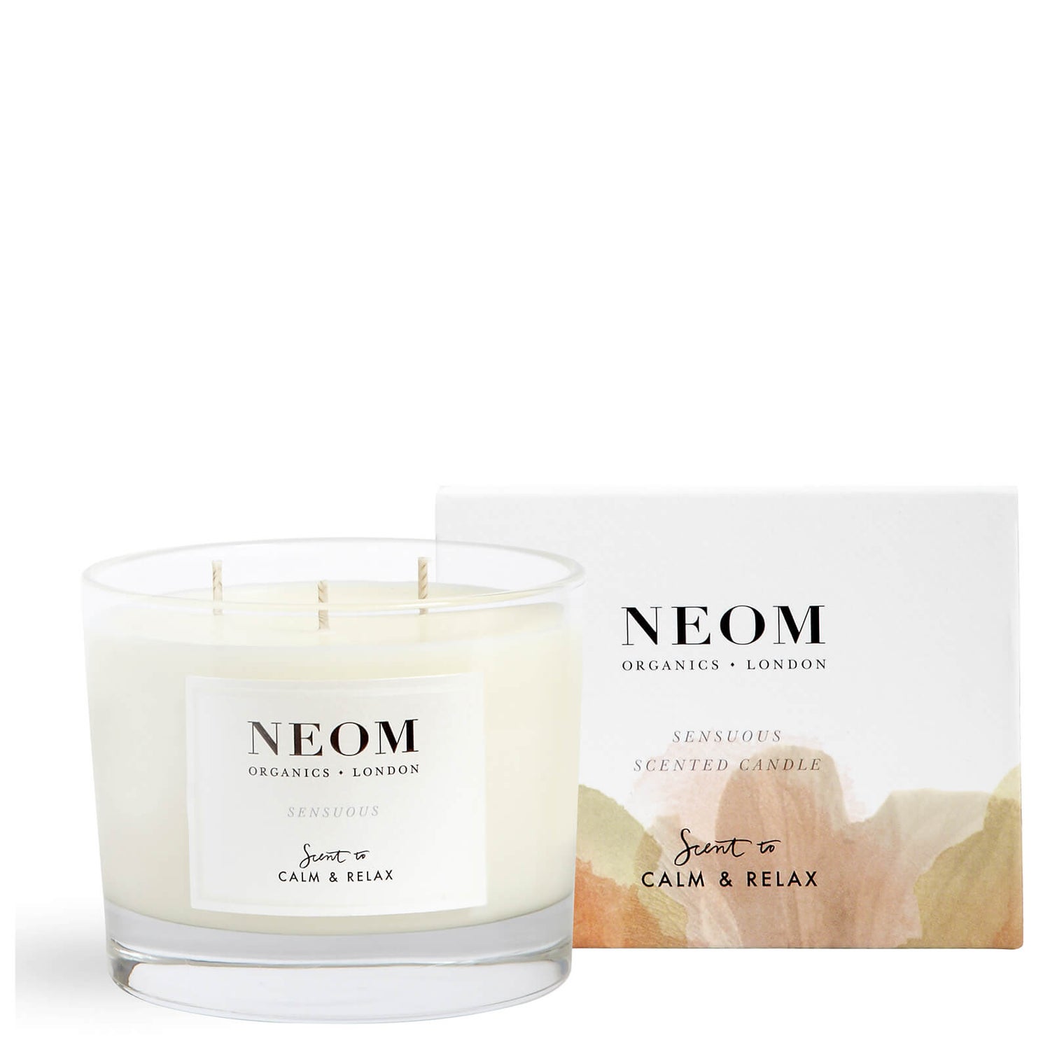 NEOM Sensuous Scented 3 Wick Candle LOOKFANTASTIC