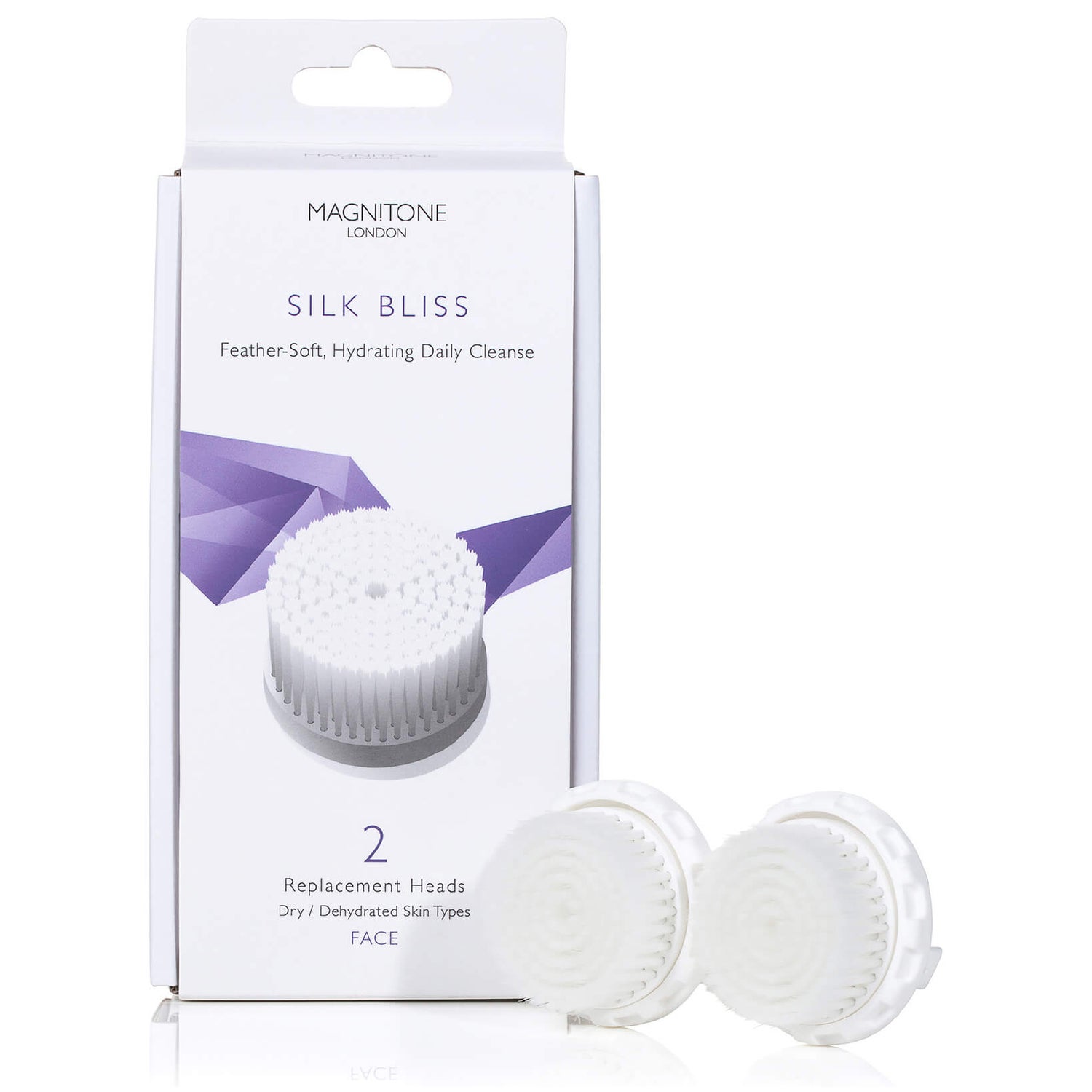 Magnitone London Silk Bliss Replacement Brush Heads with SkinKind™ Bristles (Set of 2)