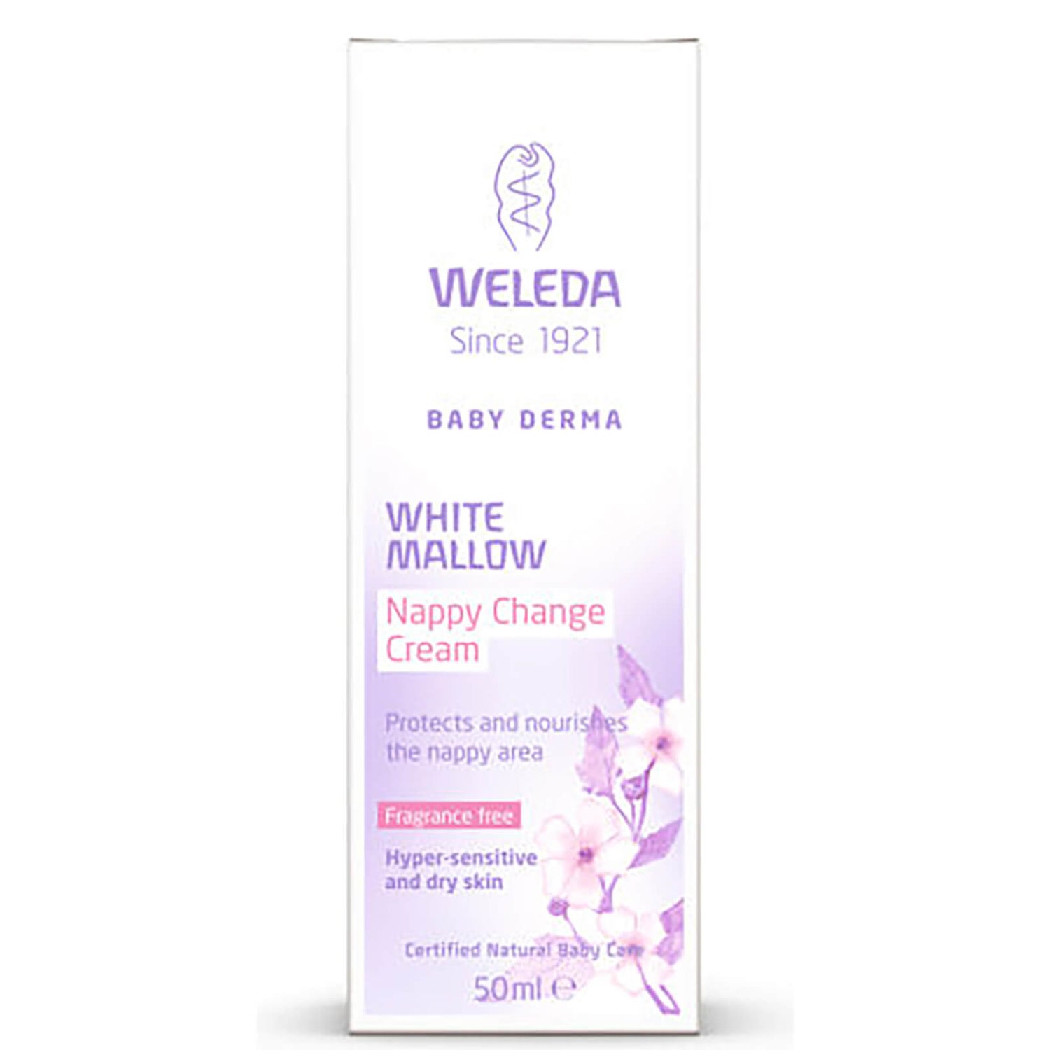 Crema de malva blanca para irritación de pañal de Weleda Baby Derma (50 ml)