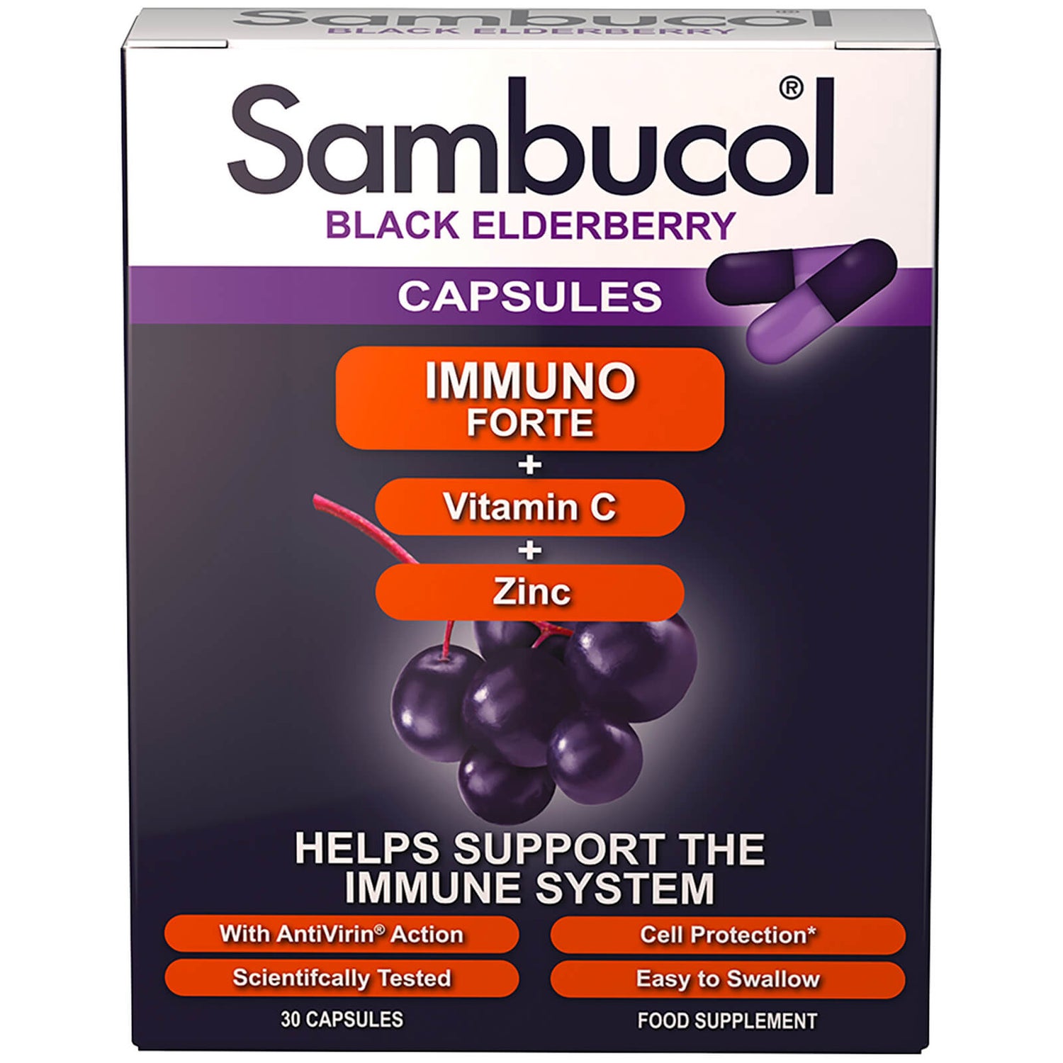 Sambucol Immuno Forte -ravintolisäkapselit (30 kpl)