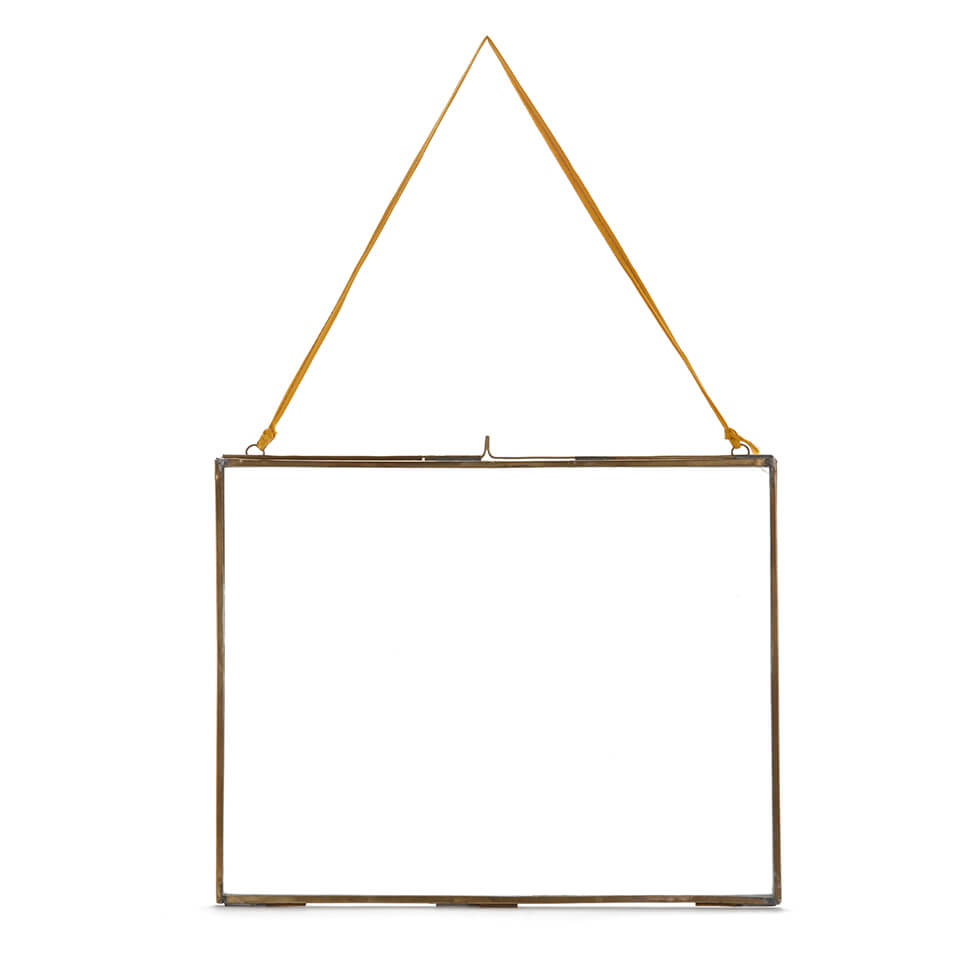 Nkuku Extra Large Kiko Antique Brass Glass Frame Landscape 12 x 15