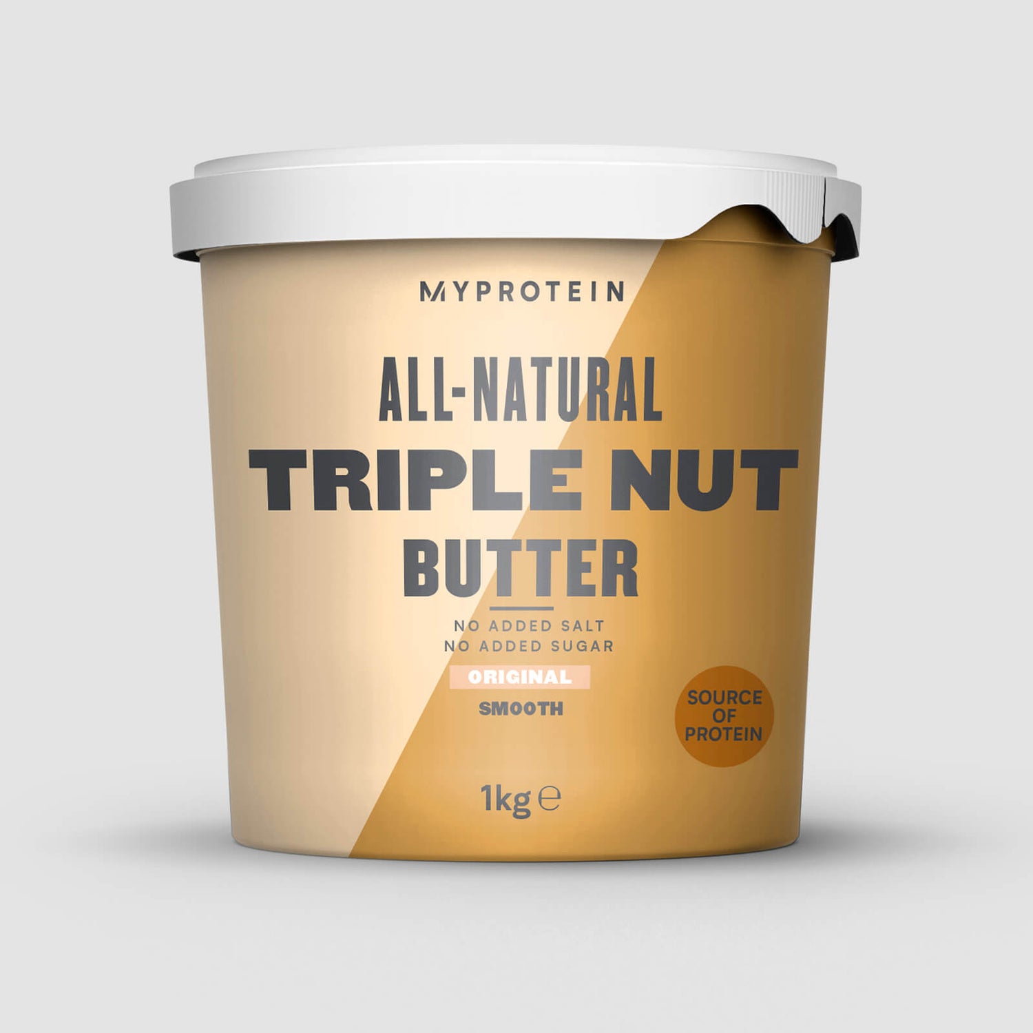 Naturlig Trippel-Nøtt Nøttesmør (Peanøtt, Cashew & Mandel) - 1kg