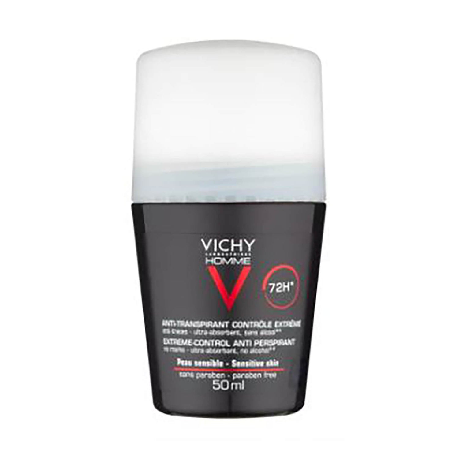 Vichy Homme Men's Deodorant Extreme-Control Anti-Perspirant Roll-On Sensitive Skin -deodoranttipuikko herkälle iholle 50ml