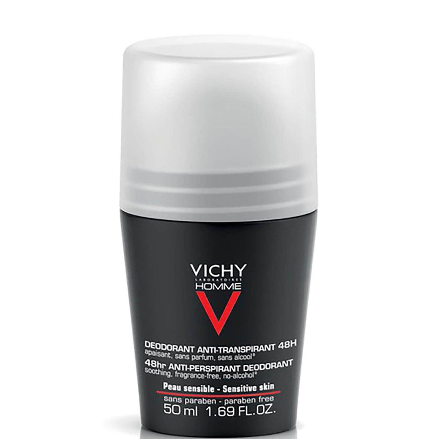 VICHY Homme Men's Deodorant for Sensitive Skin RollOn 50ml LOOKFANTASTIC
