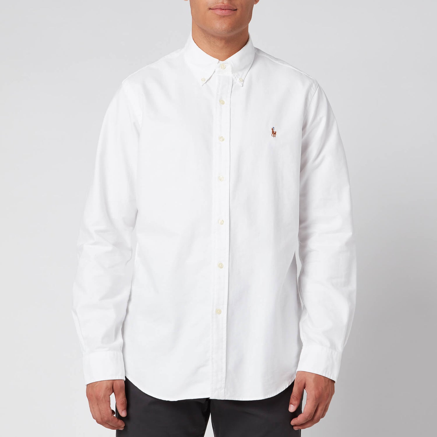Polo Ralph Lauren Men's Long Sleeved Shirt - White - Free UK Delivery ...