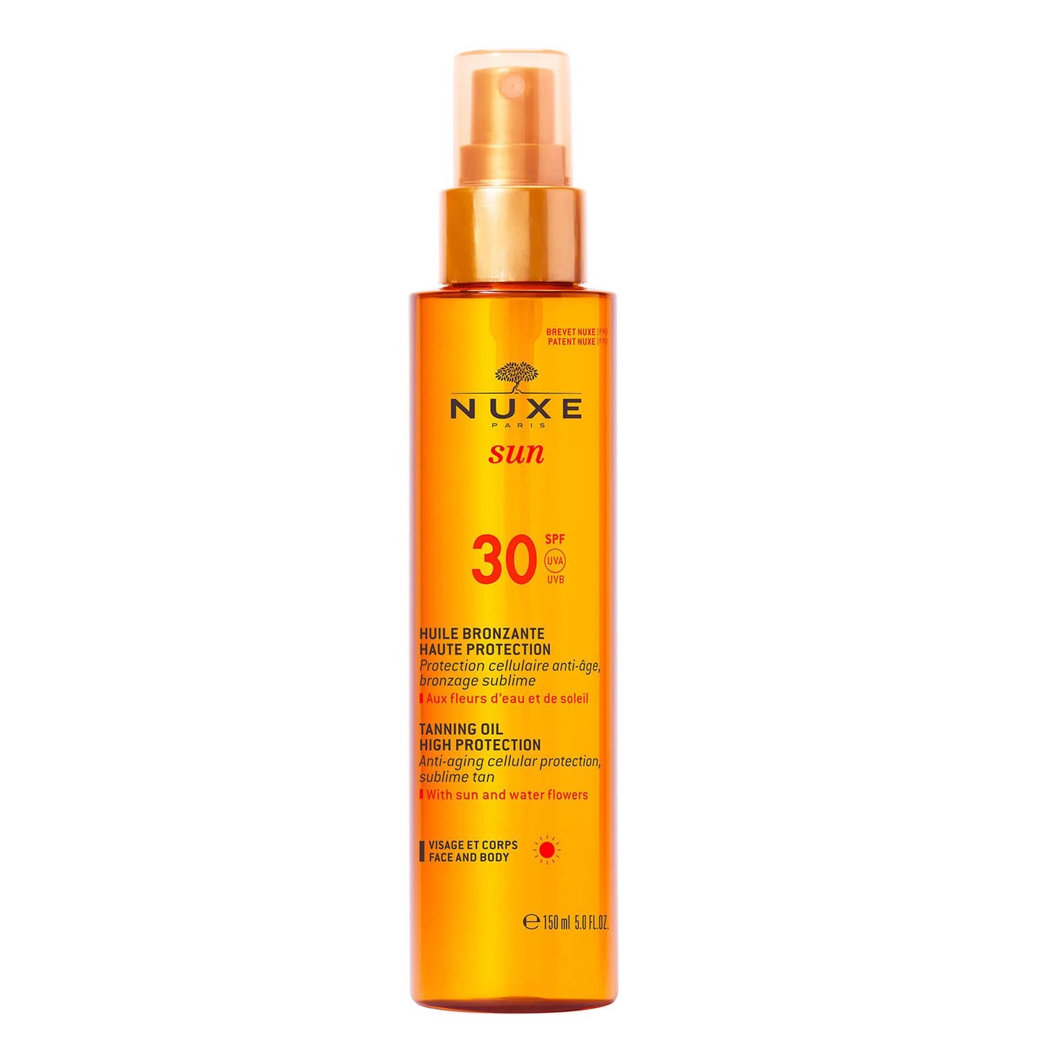 NUXE Sun Tanning Oil Face and Body SPF 30 (150ml) LOOKFANTASTIC