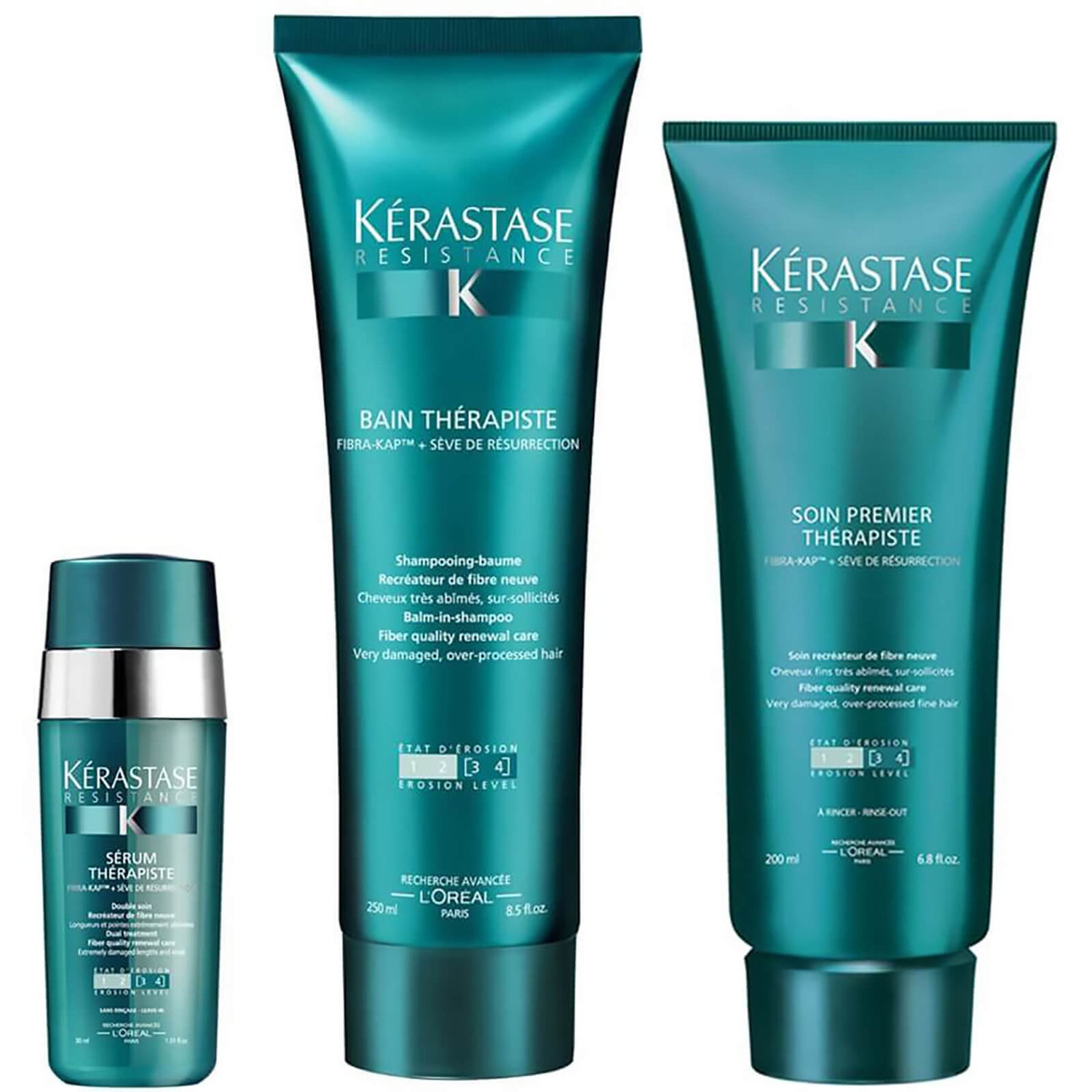 Kérastase Resistance Therapiste trio shampooing (250ml), soin hydratant