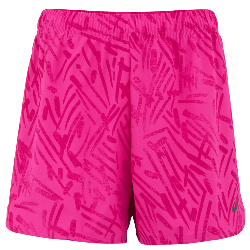 Asics Women's Woven 5.5 Inch Running Shorts Pink Glow Palm
