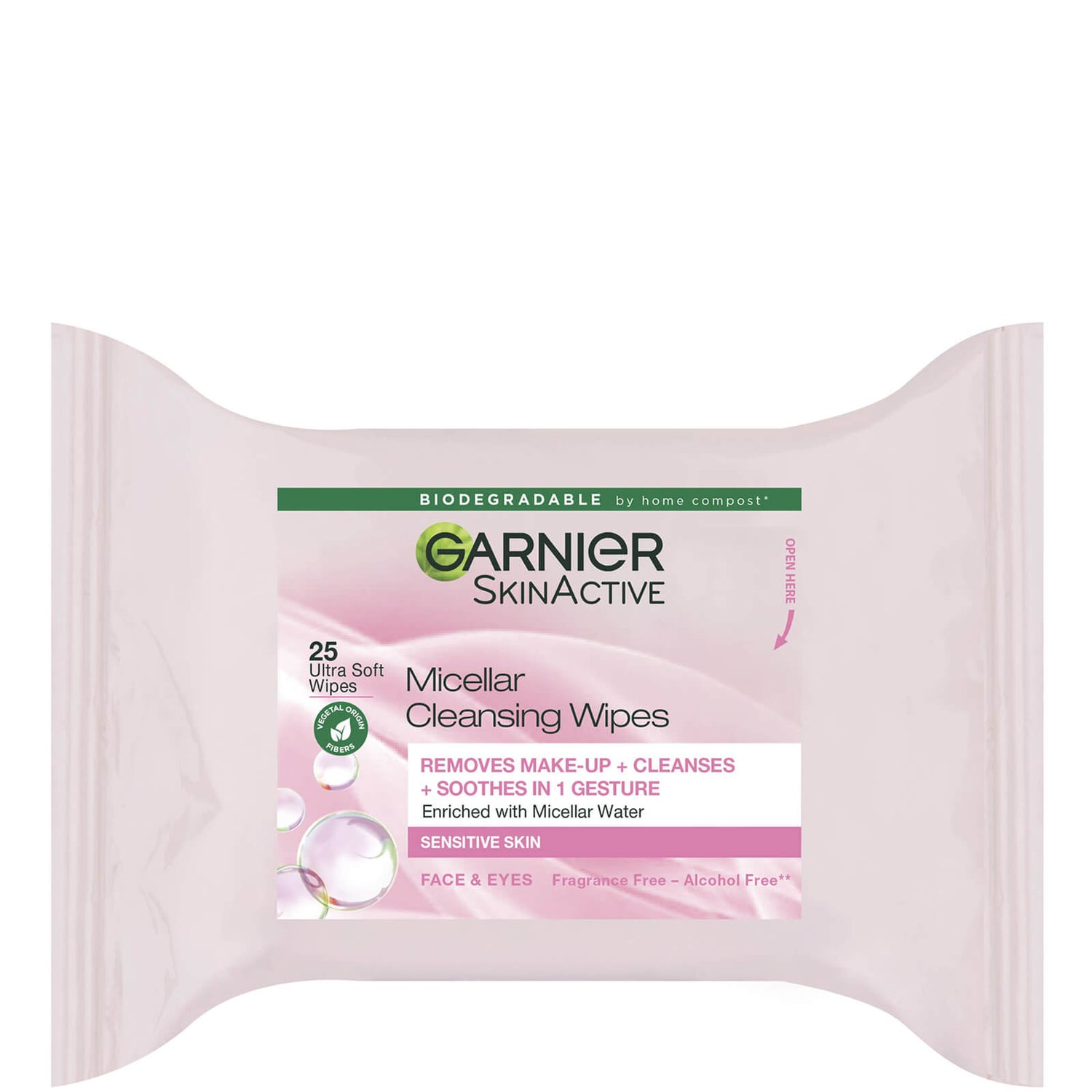 Garnier Micellar Face Wipes Sensitive Skin 25 Wipes LOOKFANTASTIC