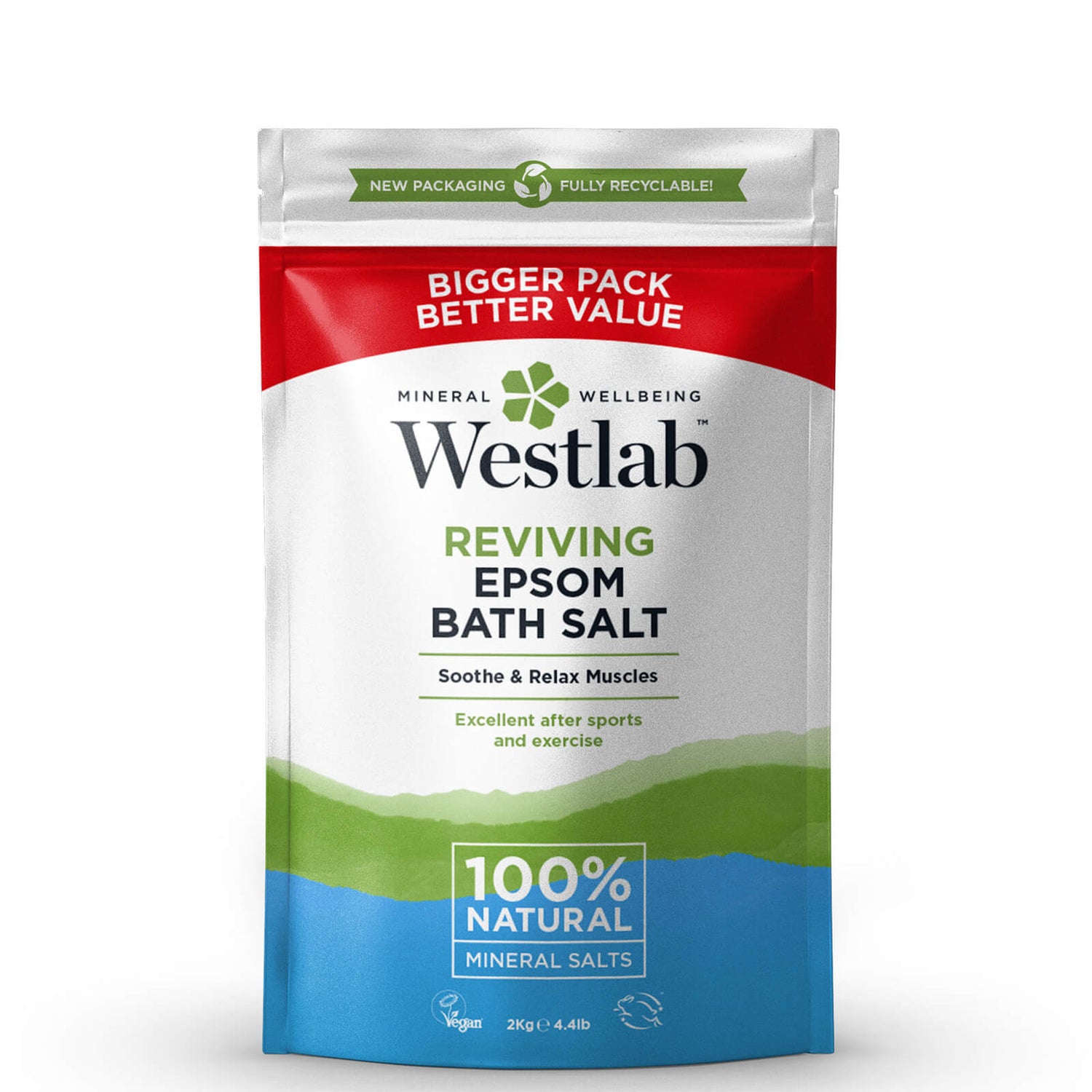 Westlab Epsom Salt 2kg LOOKFANTASTIC