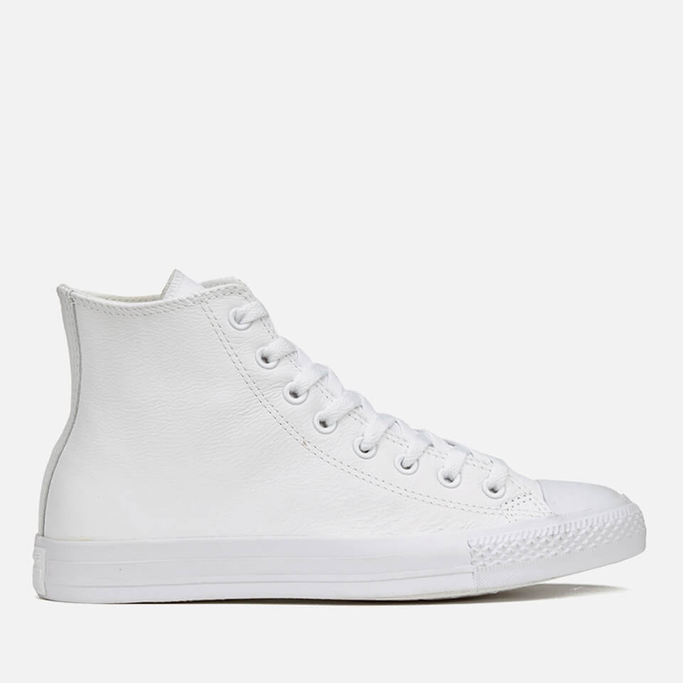 Converse Chuck Taylor All Star Leather Hi-Top Trainers - White ...