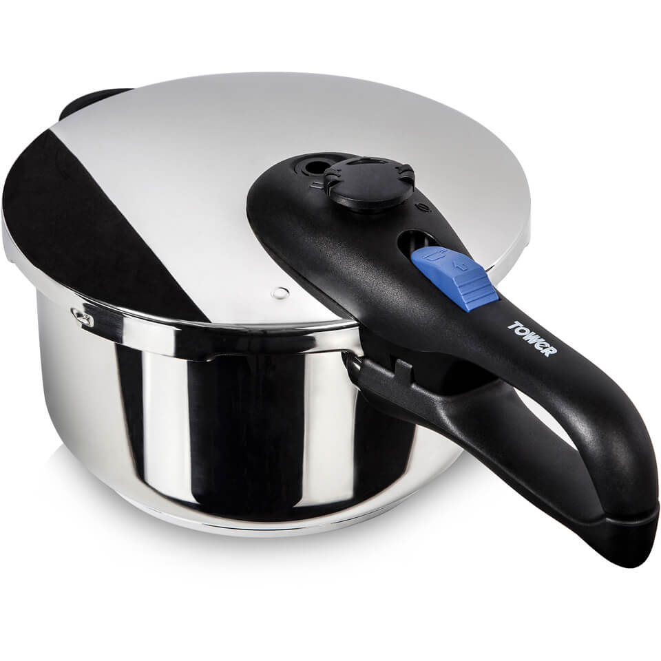 Tower T90100 Pressure Cooker Stainless Steel 4.5L 22cm Homeware Zavvi UK