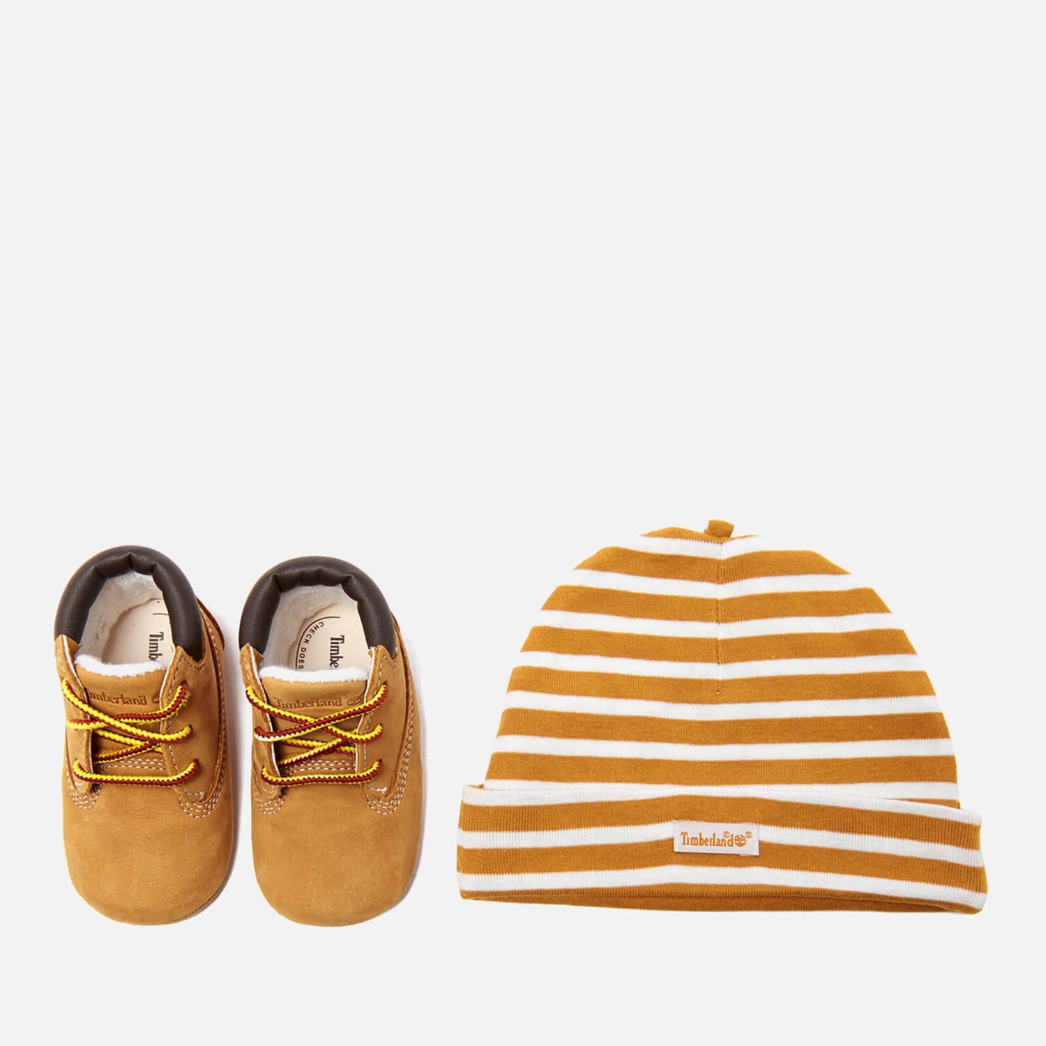 Timberland Babies' Crib Bootie with Hat Gift Set - Wheat
