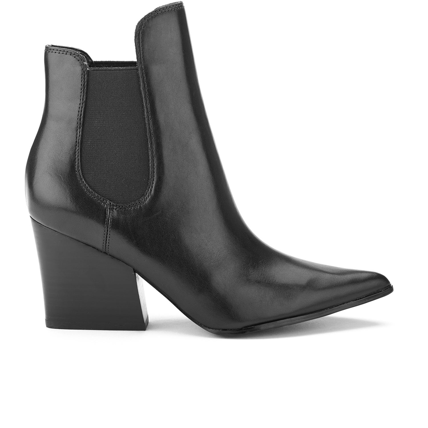 Kendall Kylie Women s Finley Leather Heeled Chelsea Boots Black TheHut