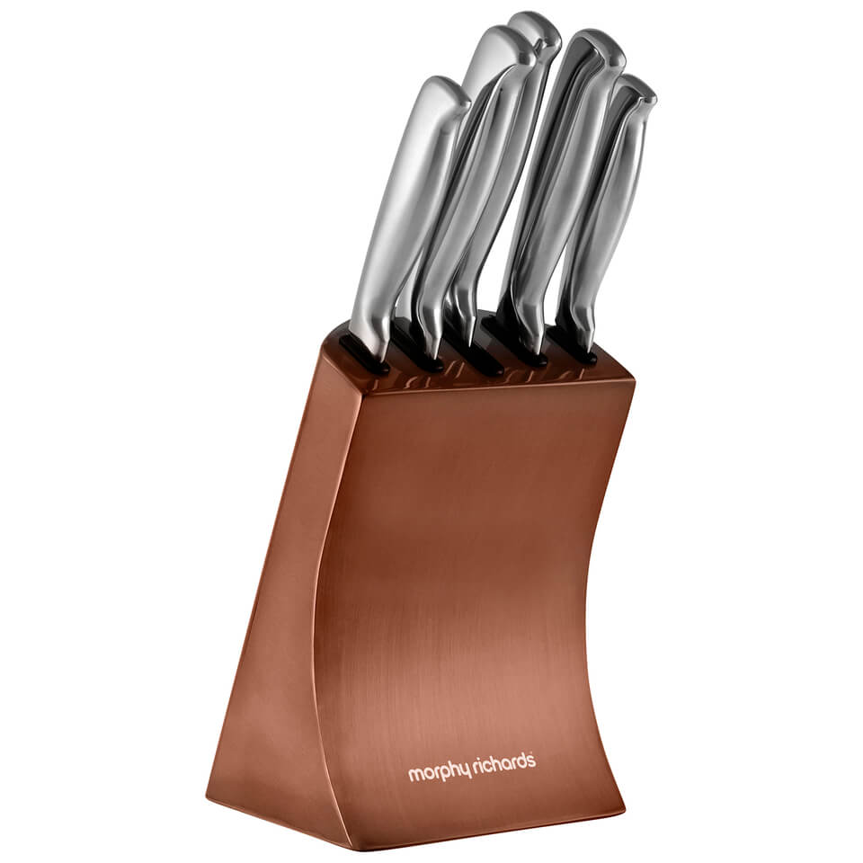 Morphy Richards 974819 5 Piece Knife Block Copper