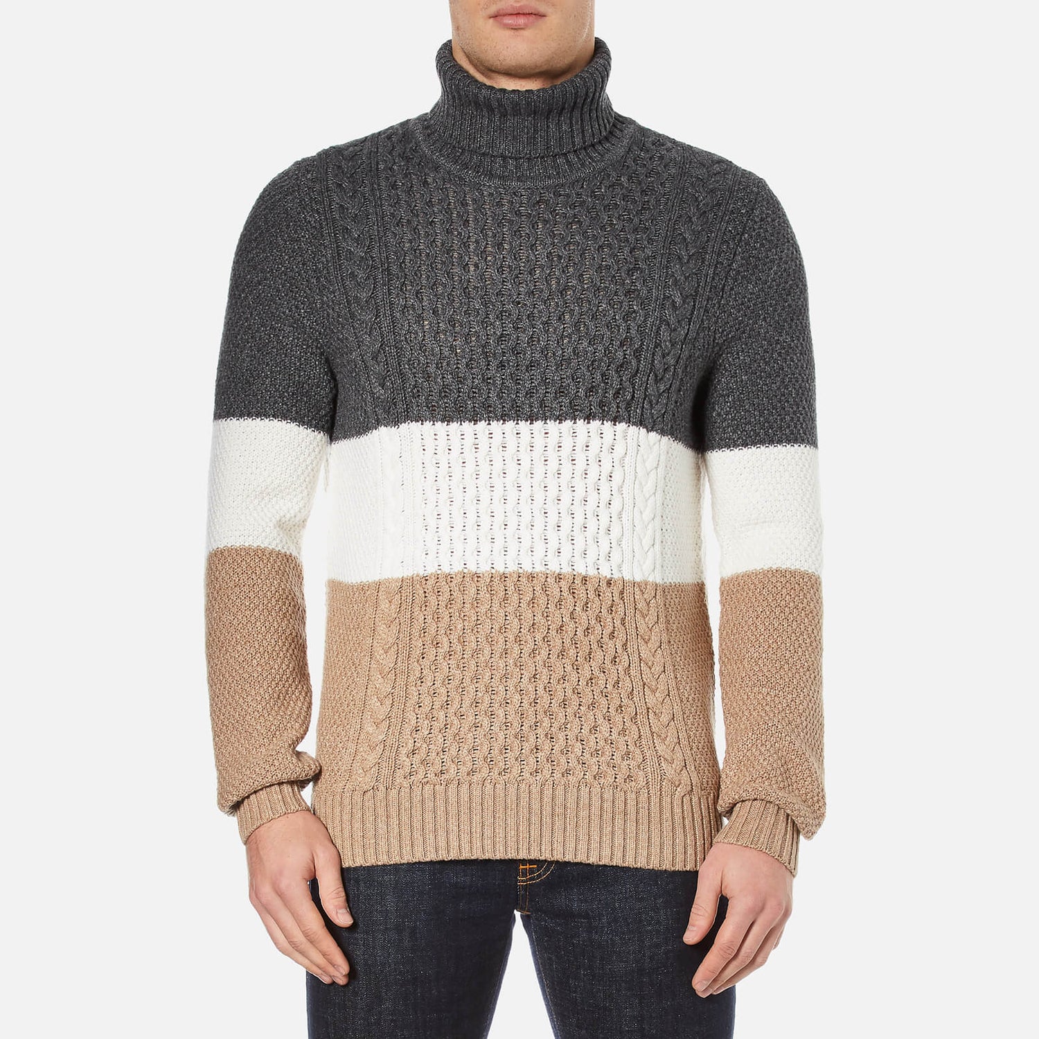 Roll Neck Jumper - Medium Grey Jaspe 