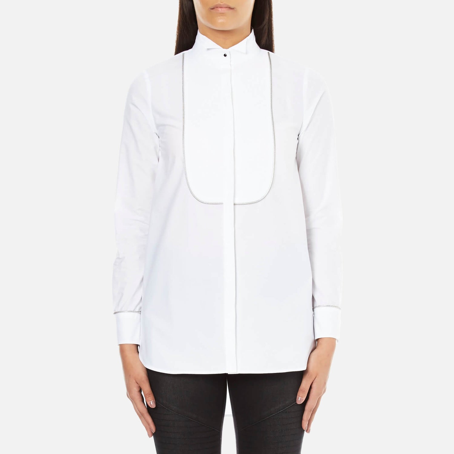 Karl Lagerfeld Women's Plastron Tunic Shirt - White