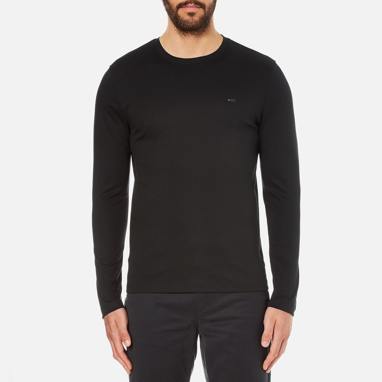 Michael Kors Men s Long Sleeve Sleek MK Crew Top Black TheHut