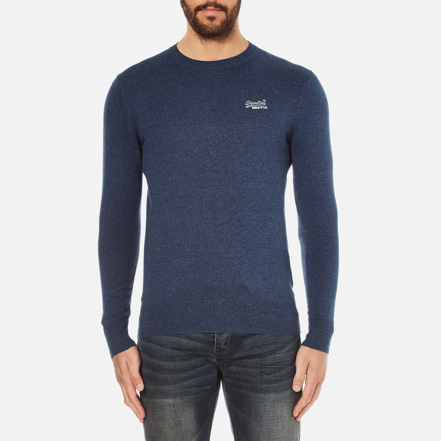 Superdry - Pull à Col Ras Du Cou En Coton Orange Label - Pulls Pour Homme