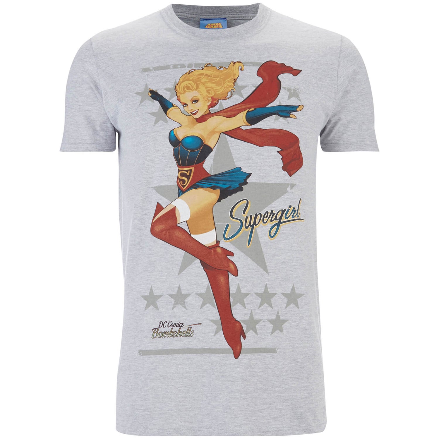 DC Comics Bombshells Men s Supergirl T Shirt Grey Merchandise