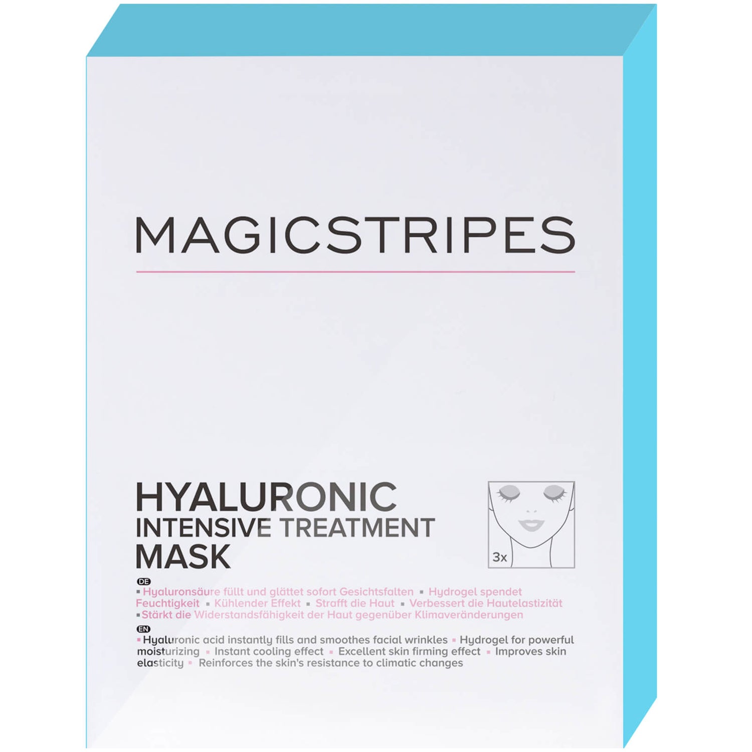 MAGICSTRIPES Hyaluronic Treatment Mask x 3 Sachets (Worth $44)