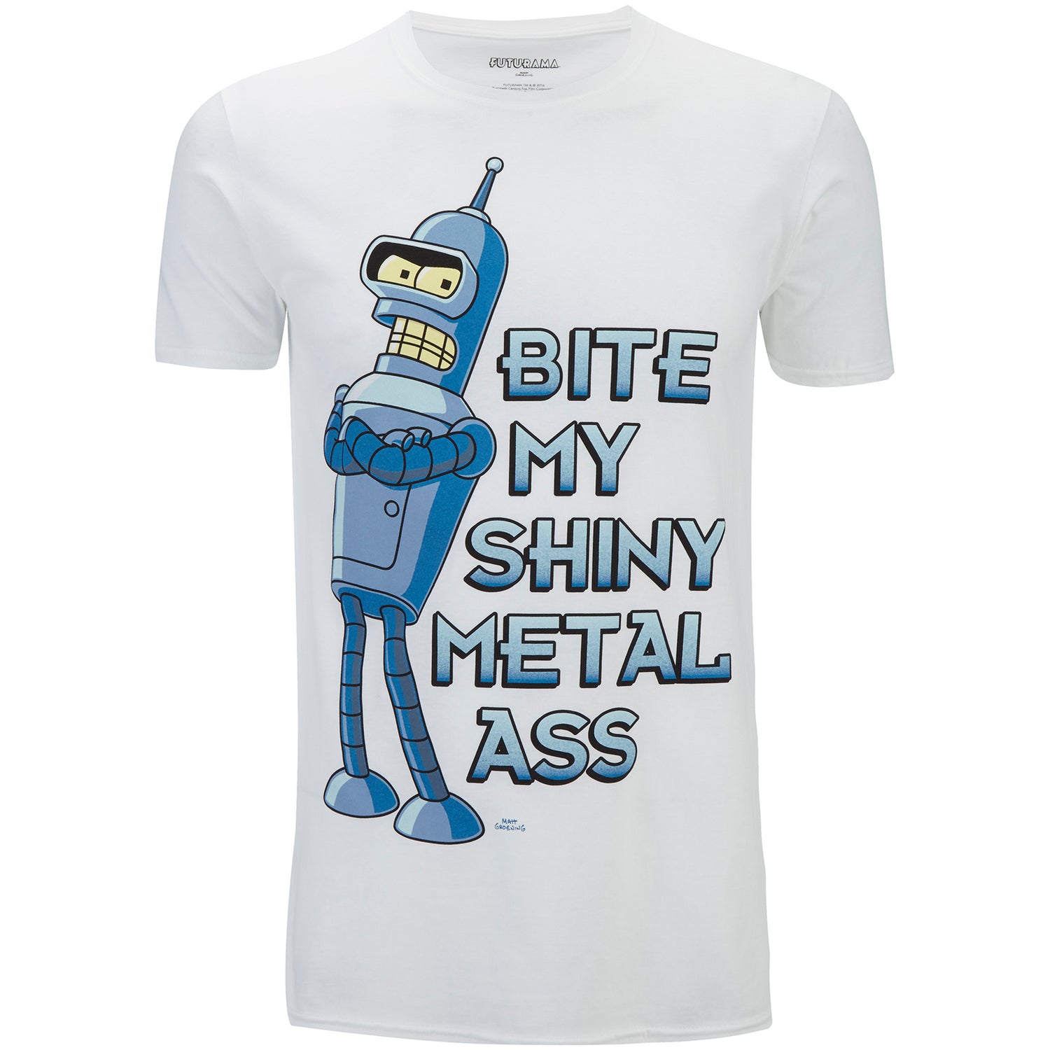 Futurama Men's Bender Bite T-Shirt - White Merchandise Zavvi