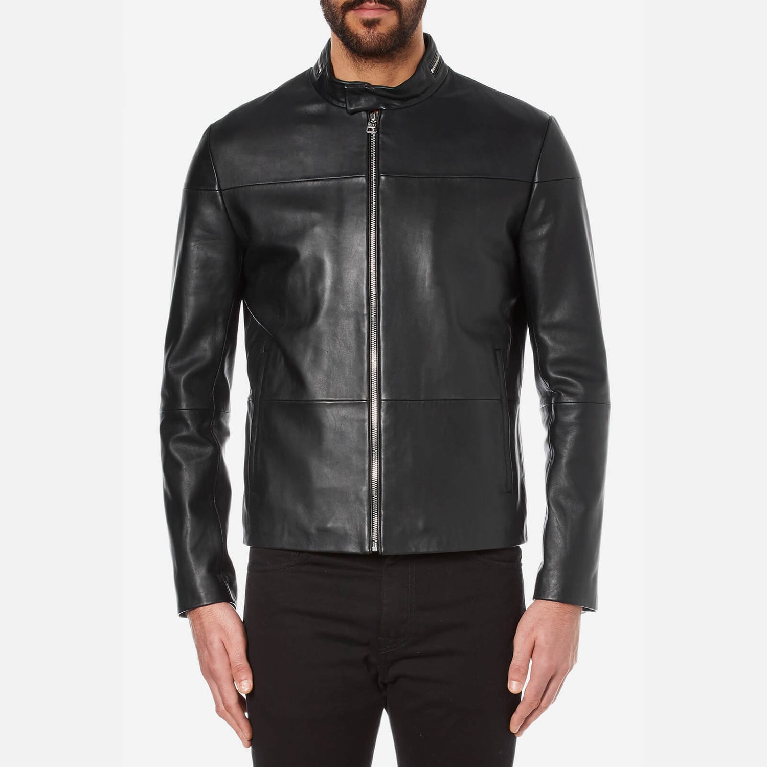 Hugo boss lefox leather jacket hotsell