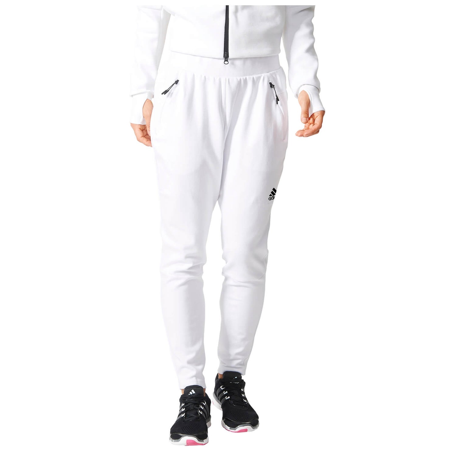 adidas Women's ZNE Tapered Training Pants - White ProBikeKit.com